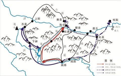 韩信反攻关中图