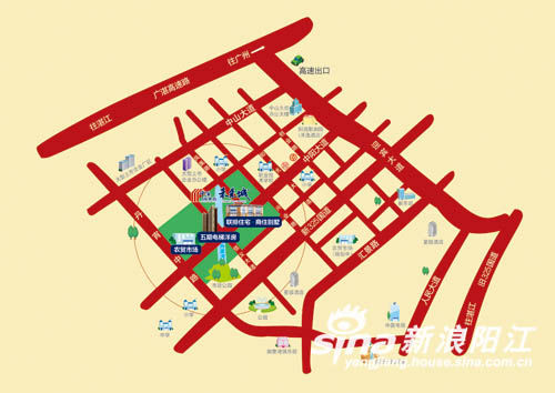 中阳大道贯穿区内,北连迎宾大道