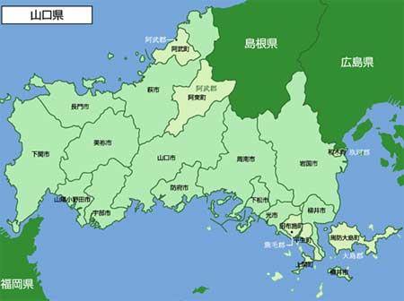 日本山口县下关市地图图片