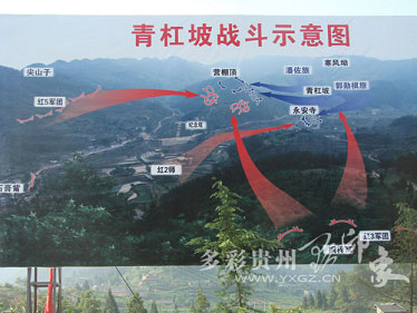 青杠坡战斗示意图青杠坡战斗目标靶区高地被占领7月27日,习水县土城镇