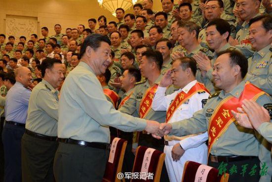 资料图：9月22日，中共中央总书记、国家主席、中央军委主席习近平在北京接见全军参谋长会议代表，并发表重要讲话。解放军报记者冯凯旋摄影