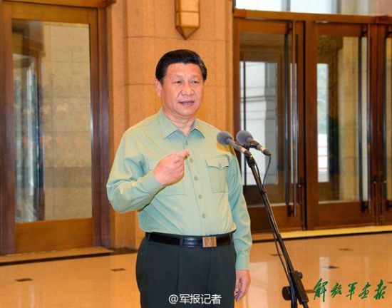 资料图：9月22日，中共中央总书记、国家主席、中央军委主席习近平在北京接见全军参谋长会议代表，并发表重要讲话。解放军报记者冯凯旋摄影