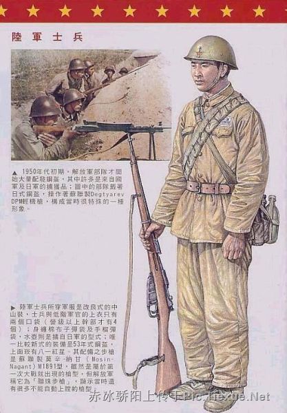 由图中说明可知，50年代初期我军已开始大量配发钢盔