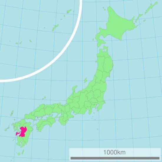 熊本县位置，目前12式导弹部署到了这里 