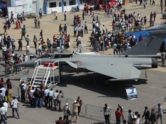 2013年印度航展上的法国“阵风”战斗机 