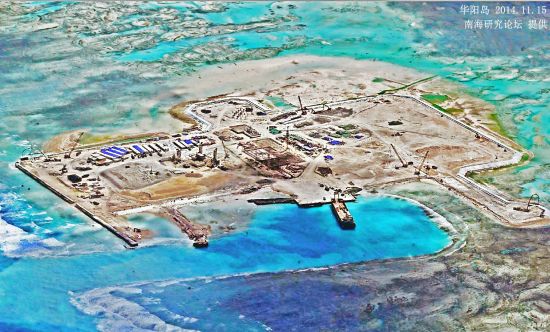 最新航拍图：中国正在南沙华阳礁大规模填海