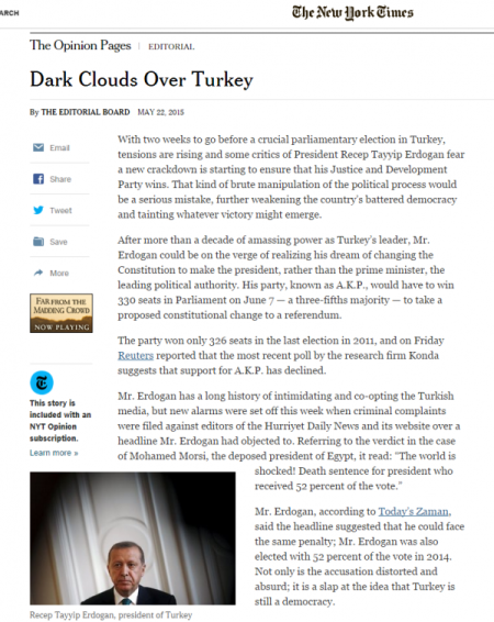 《纽约时报》原报道：乌云笼罩土耳其