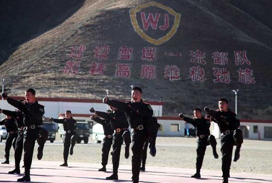 武警西藏总队训练 