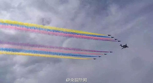 抗战胜利阅兵预演现场（图片来源：央视）