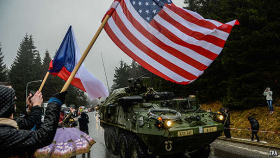 2015年4月美国“龙骑旅行”行军演习经过捷克境内