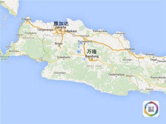 雅加达与万隆位置示意图 