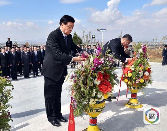 刘云山赴安州出席安州中国人民志愿军烈士陵园祭扫活动 