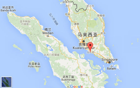 箭头所指为马六甲