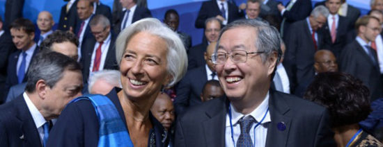 中国人民银行行长周小川与IMF总裁拉加德（资料图）