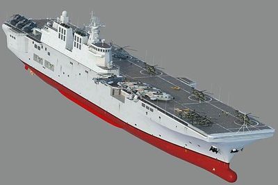 中国4万吨级两栖攻击舰想象图 