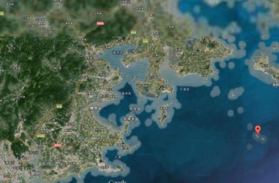 图中红色标记处为乌坵岛 