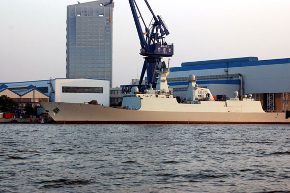 图文中国海军最新型054a护卫舰下水