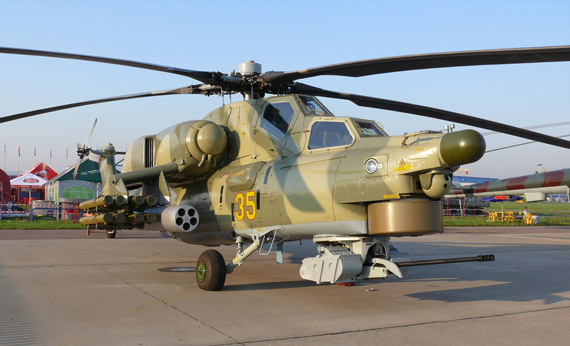 图文最新型米28ne攻击直升机参展