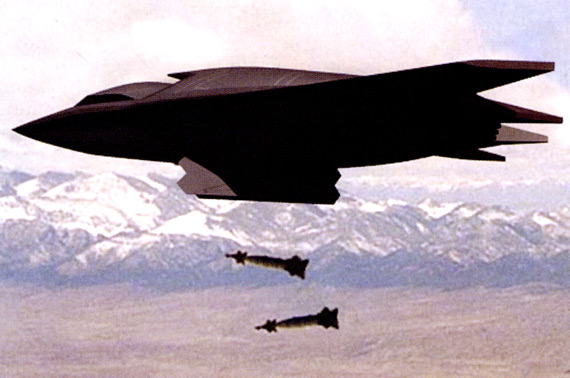 图文:天火隐身战略轰炸机投掷精确制导炸弹