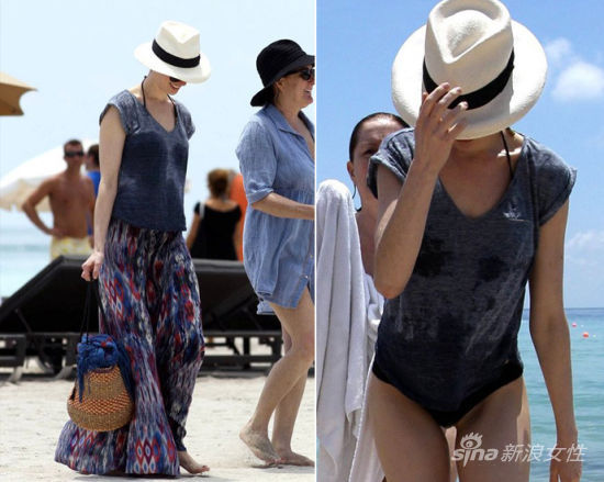 超长印花长裙搭配舒适针织TEE