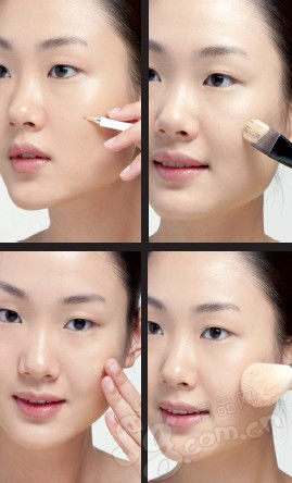 遮瑕斑点的工具及手法