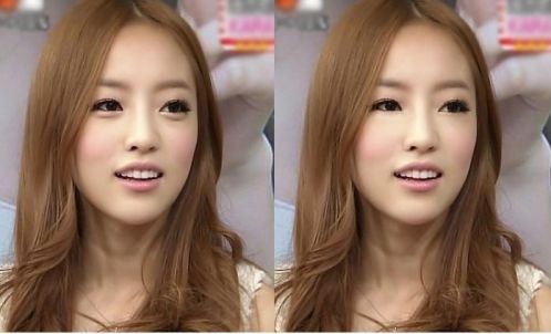 KARA成员具荷拉有无卧蚕对比图