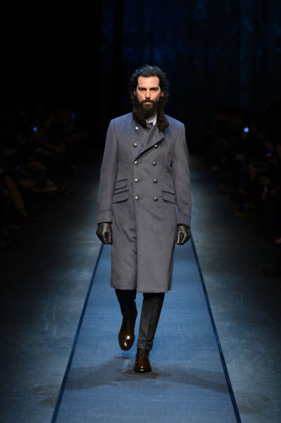 CANALI 2013秋冬系列-羊羔皮领军装大衣