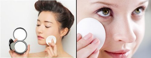 化妆棉轻拍涂抹