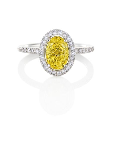 AURA榄形黄钻戒指