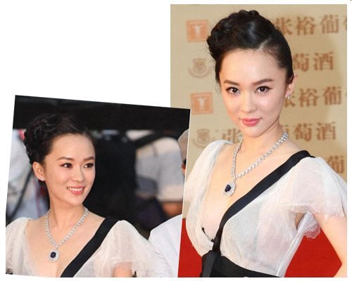 霍思燕侧分盘发