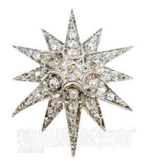 　　星形钻石古董胸针