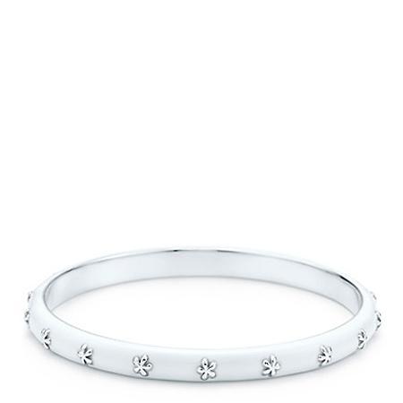 蒂芙尼 - tiffany蒂芙尼 白色饰花纯银手镯