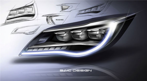 新荣威950大灯渲染图