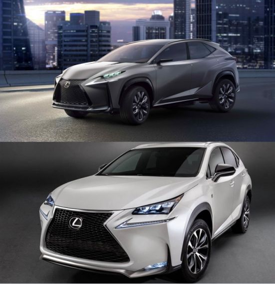 LF-NX(上)与NX对比图