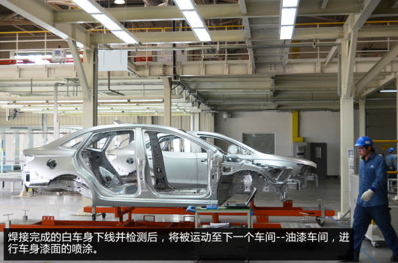 车身车间自动化率高达97%