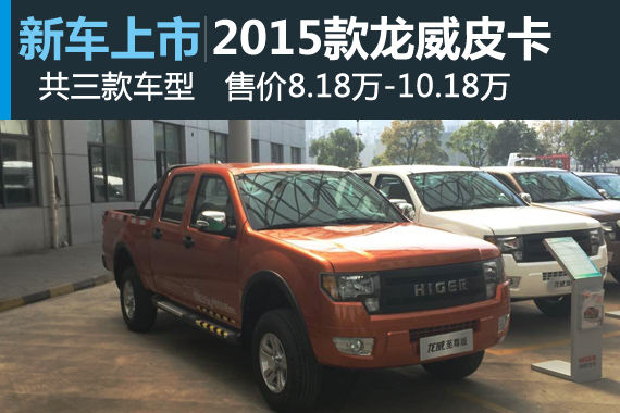 2015款龙威皮卡正式上市 售8.18万-10.18万