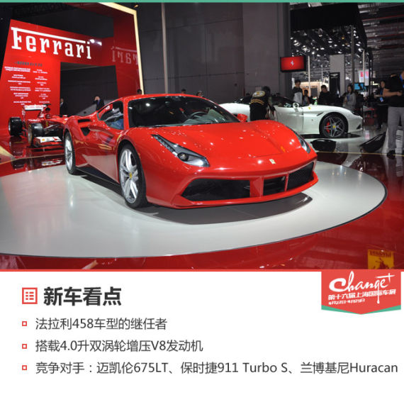 上海车展静态体验法拉利488GTB