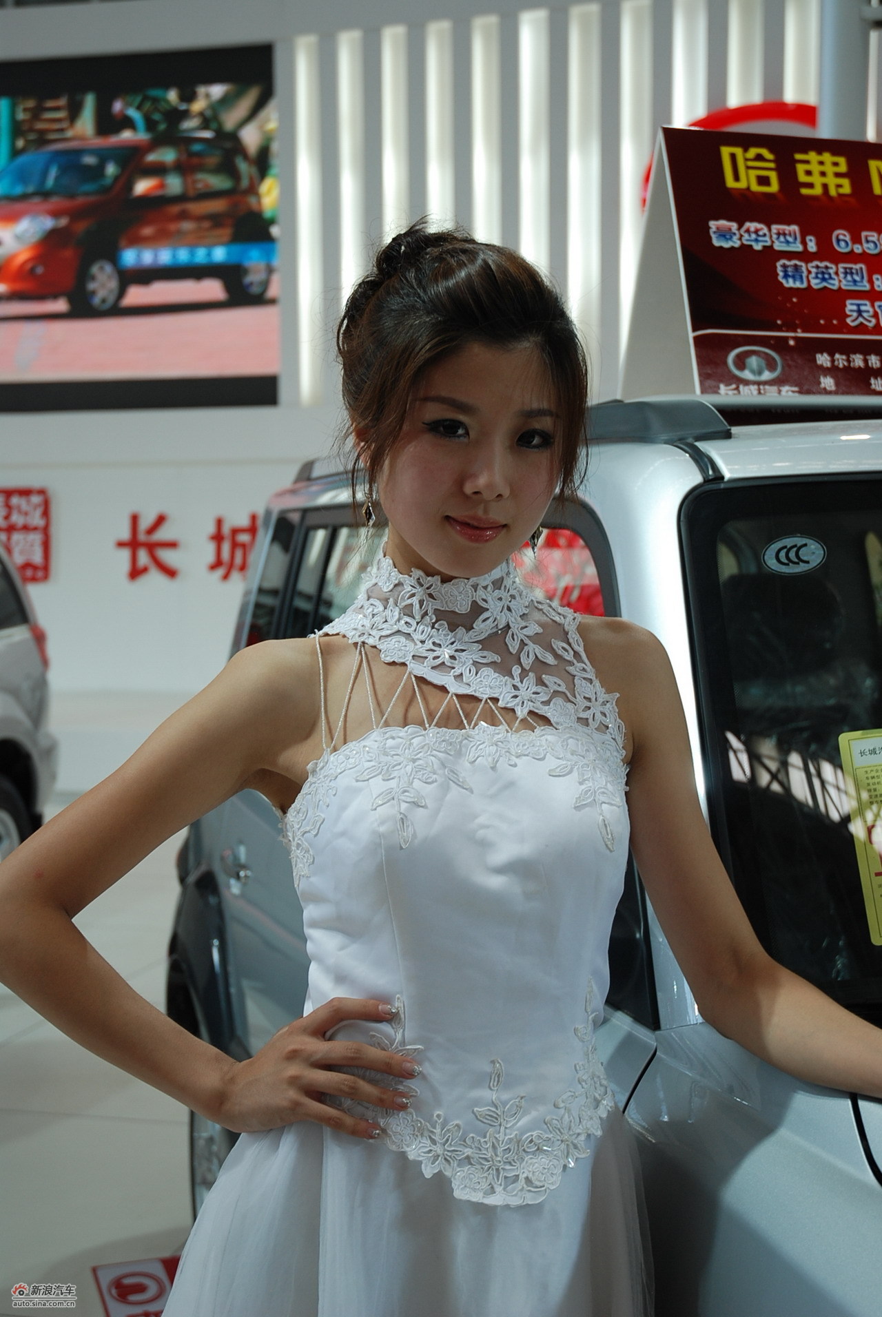 哈尔滨车展美女模特图
