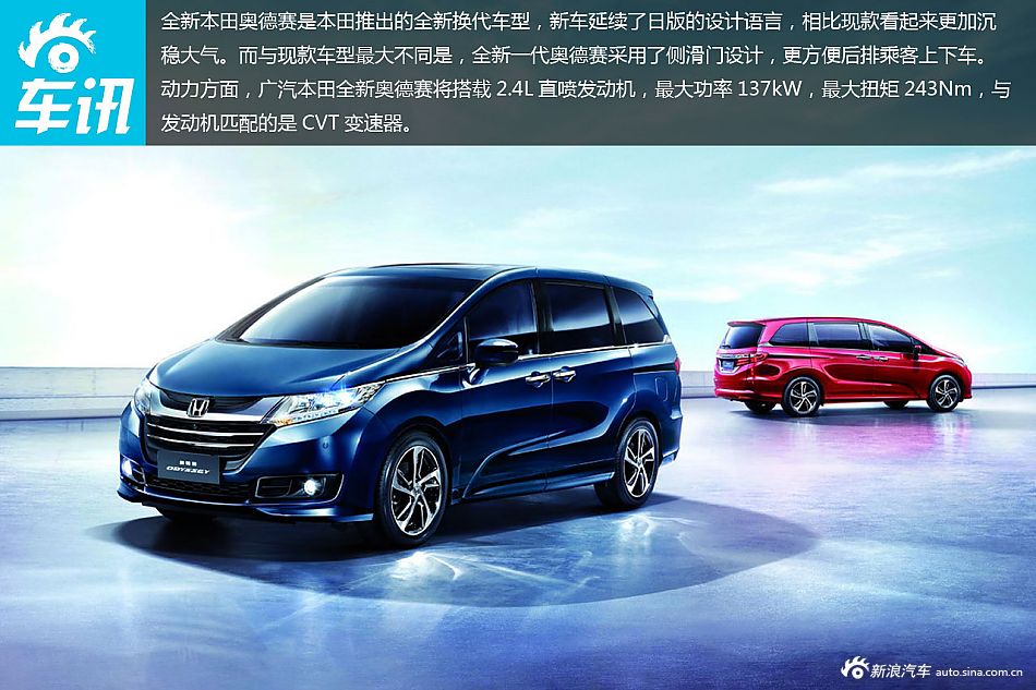 全新本田奥德赛是本田推出的全新换代车型,新车延续了日版的设计,相比
