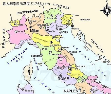 意大利米兰地图位置图片