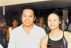 跳水皇后高敏与徐益明合影