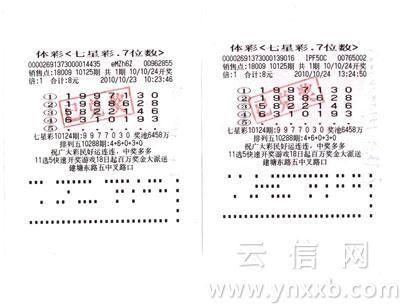 两张隔一天打出的中奖彩票。