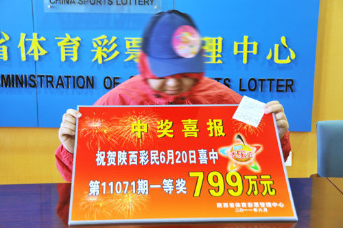 展示中奖彩票的奖金板