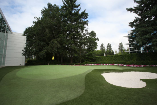 园区一角的果岭和沙坑