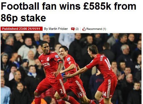英国一名球迷一举猜中19场比赛，用86便士赢得58万英镑