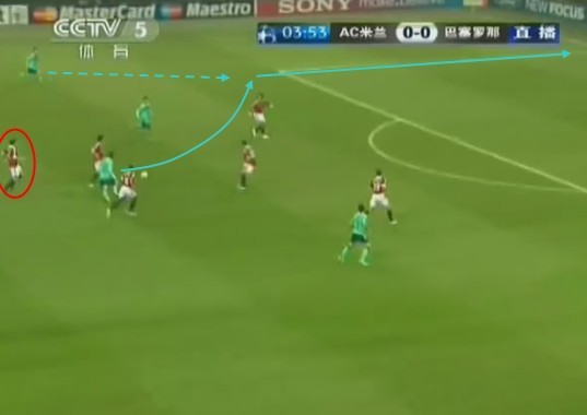图3 梅西分球给比利亚