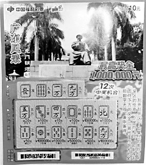 100万中奖彩票票样