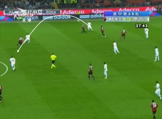 图19 罗马右后卫搓传托蒂