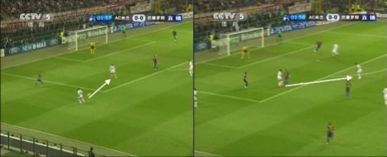 图3 西多夫截获传球并直接传给罗比，图4 罗比尼奥分球给博阿滕