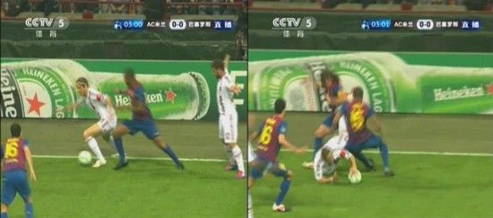图24 安布从凯塔脚下断球，图25 安布造成凯塔犯规